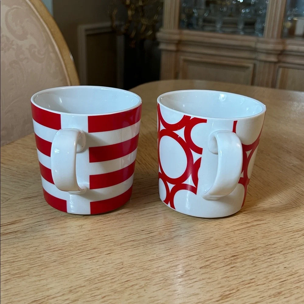 Crate & Barrel Circles & Stripes Mugs (2)